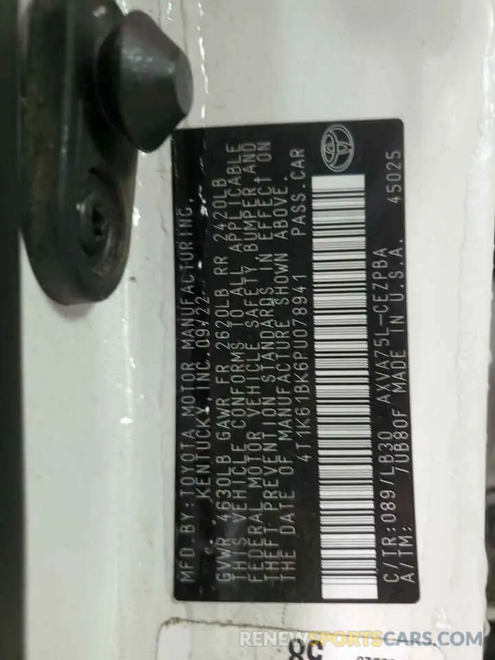 12 Фотография поврежденного автомобиля 4T1K61BK6PU078941 TOYOTA CAMRY 2023