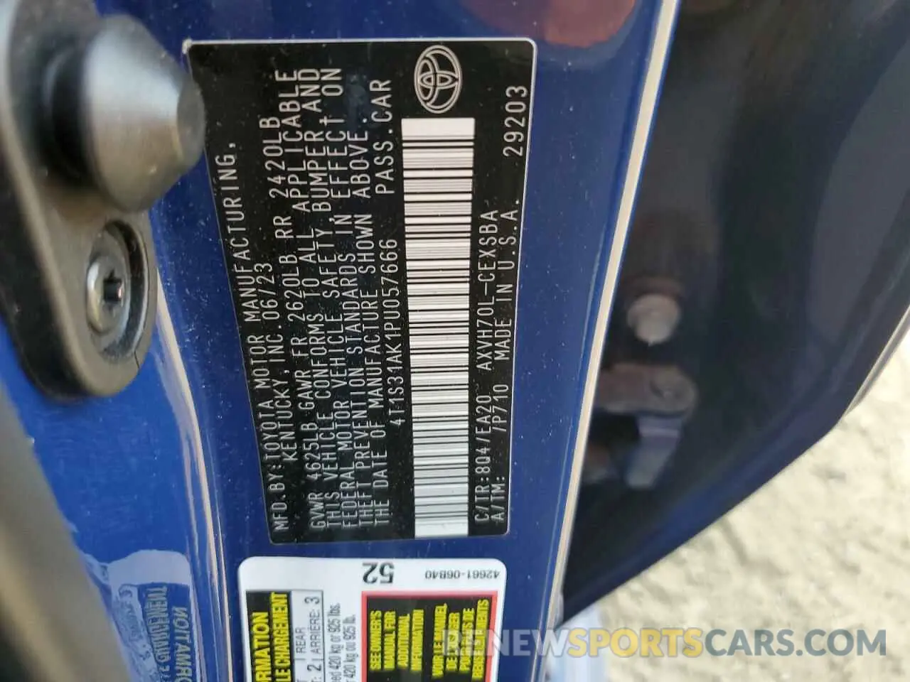 12 Photograph of a damaged car 4T1S31AK1PU057666 TOYOTA CAMRY 2023