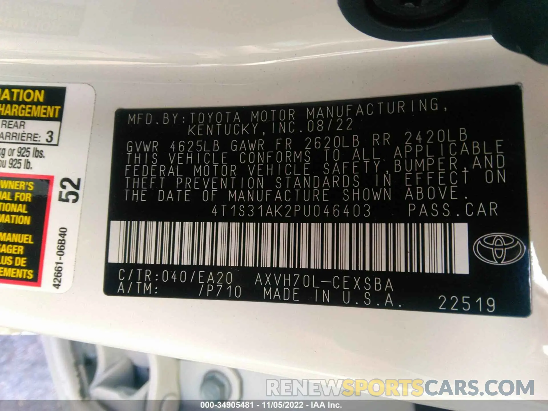 9 Фотография поврежденного автомобиля 4T1S31AK2PU046403 TOYOTA CAMRY 2023