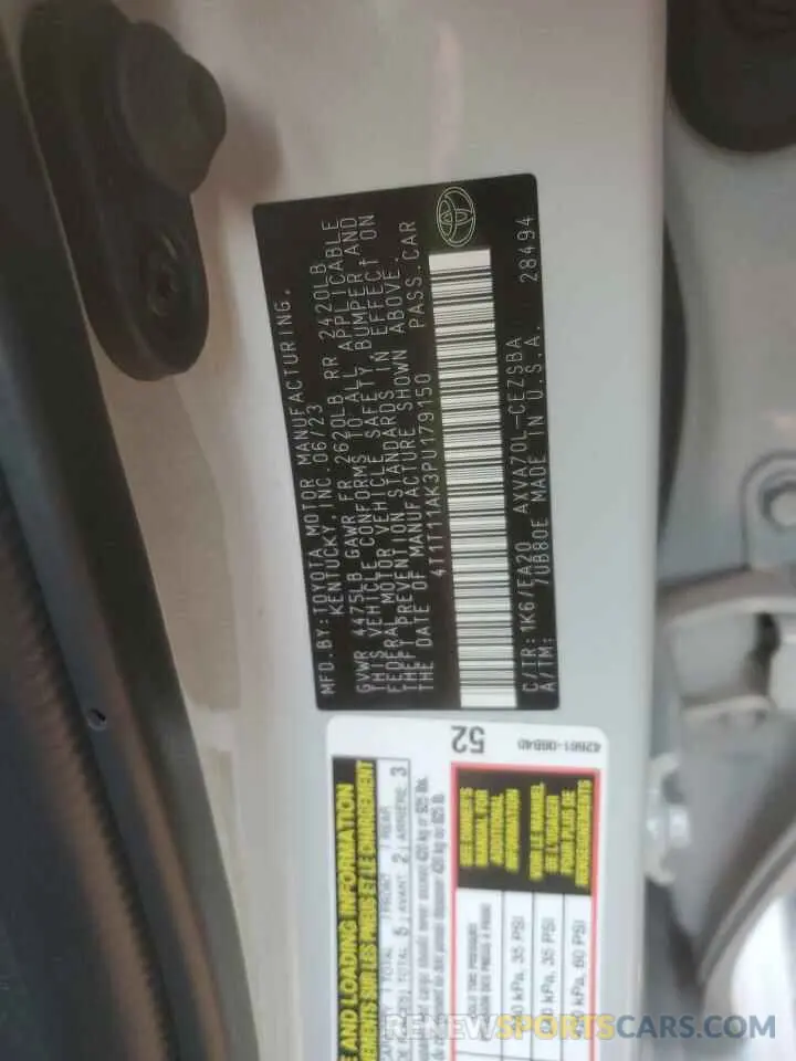 12 Фотография поврежденного автомобиля 4T1T11AK3PU179150 TOYOTA CAMRY 2023
