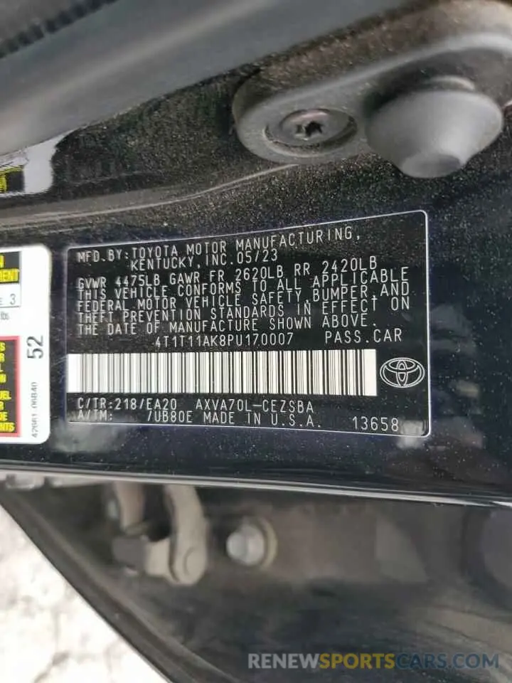 13 Photograph of a damaged car 4T1T11AK8PU170007 TOYOTA CAMRY 2023