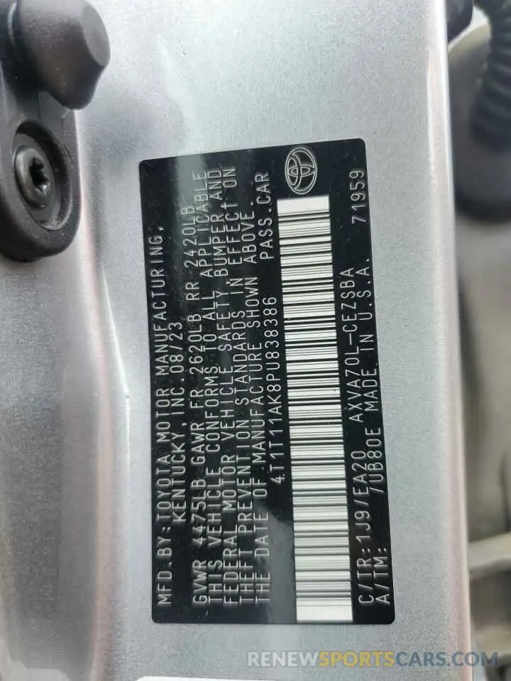 14 Photograph of a damaged car 4T1T11AK8PU838386 TOYOTA CAMRY 2023