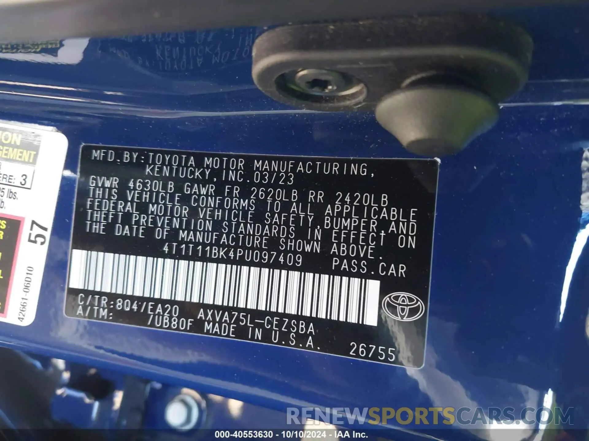 9 Фотография поврежденного автомобиля 4T1T11BK4PU097409 TOYOTA CAMRY 2023