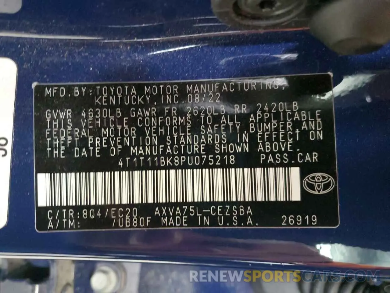 13 Photograph of a damaged car 4T1T11BK8PU075218 TOYOTA CAMRY 2023