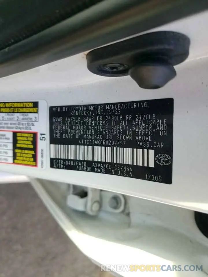 12 Фотография поврежденного автомобиля 4T1C11AK0RU202757 TOYOTA CAMRY 2024