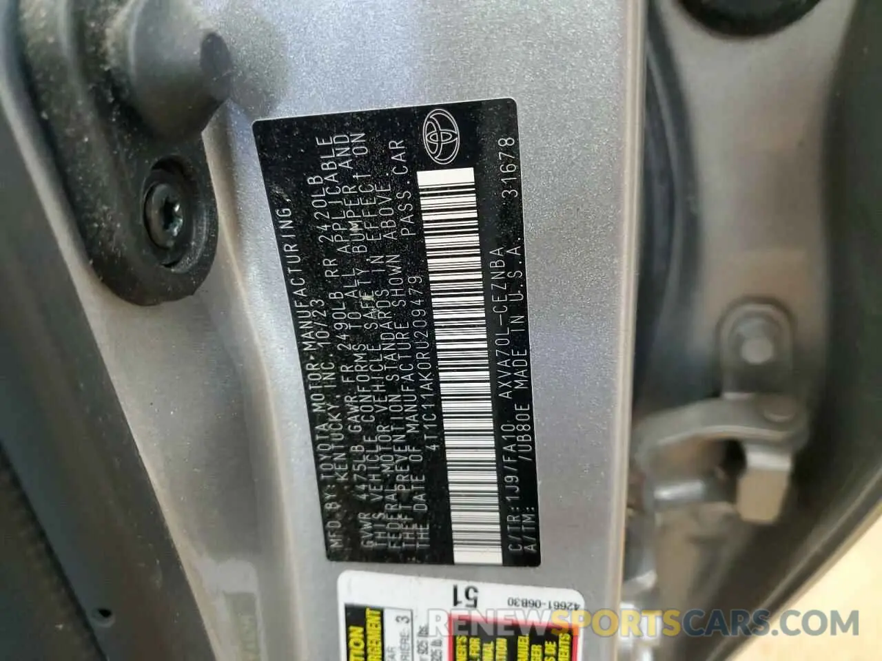 12 Фотография поврежденного автомобиля 4T1C11AK0RU209479 TOYOTA CAMRY 2024