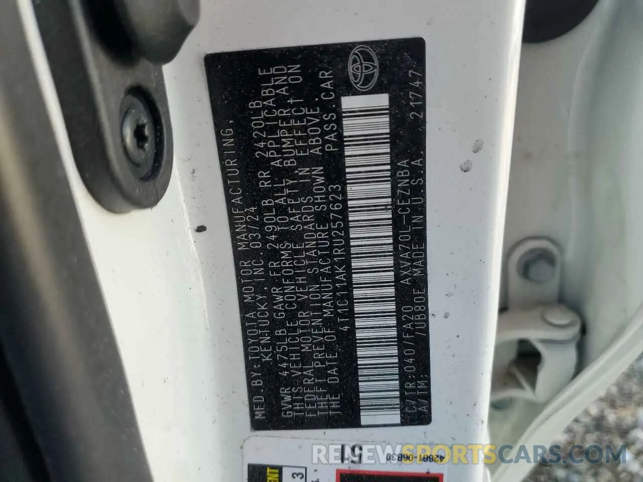 14 Photograph of a damaged car 4T1C11AK1RU257623 TOYOTA CAMRY 2024
