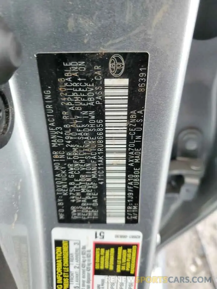 12 Фотография поврежденного автомобиля 4T1C11AK1RU866856 TOYOTA CAMRY 2024
