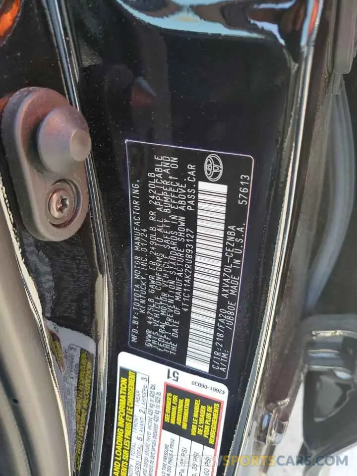 12 Photograph of a damaged car 4T1C11AK2RU893127 TOYOTA CAMRY 2024