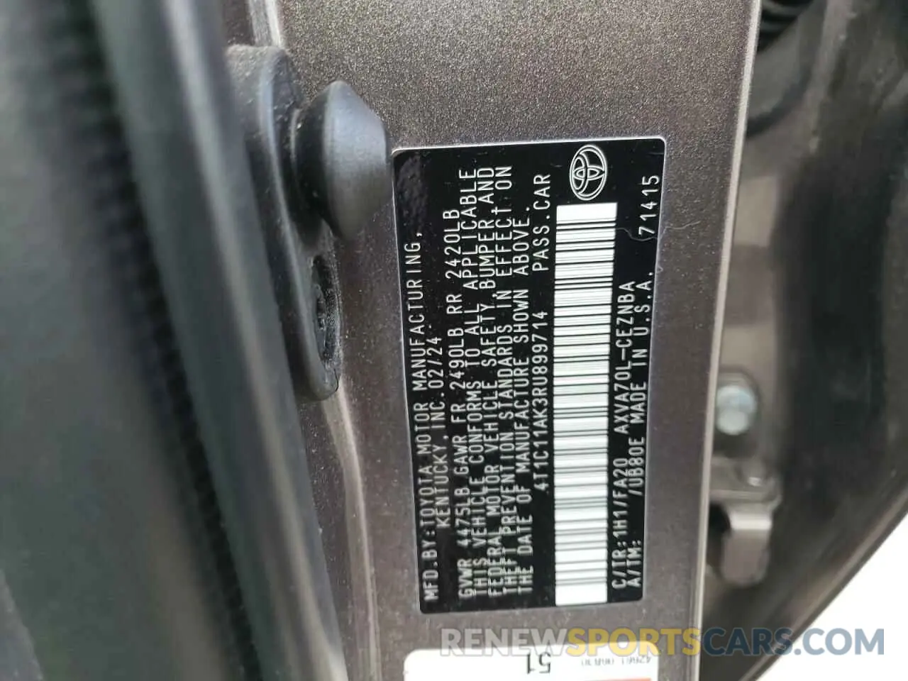 13 Photograph of a damaged car 4T1C11AK3RU899714 TOYOTA CAMRY 2024