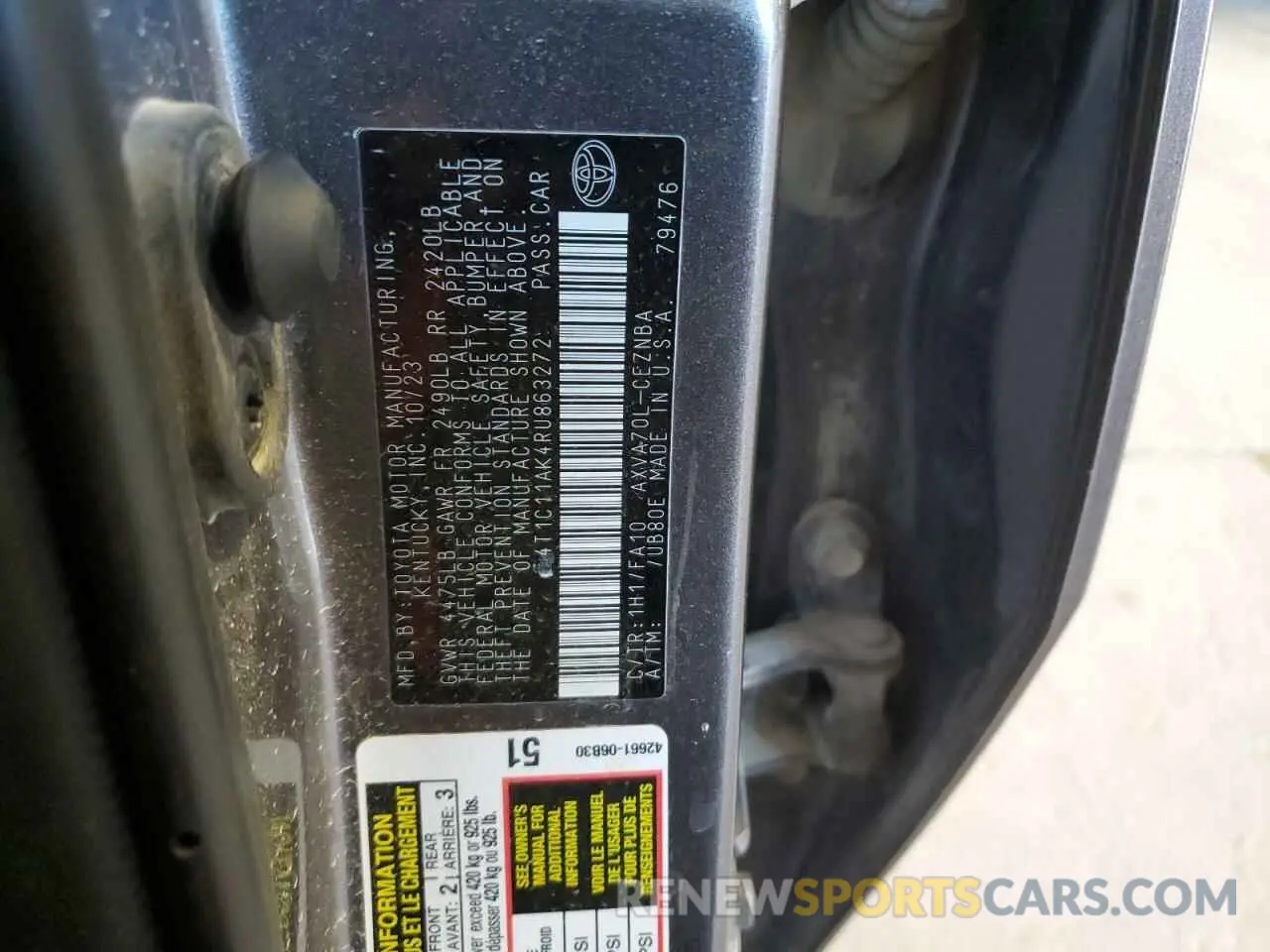 12 Фотография поврежденного автомобиля 4T1C11AK4RU863272 TOYOTA CAMRY 2024