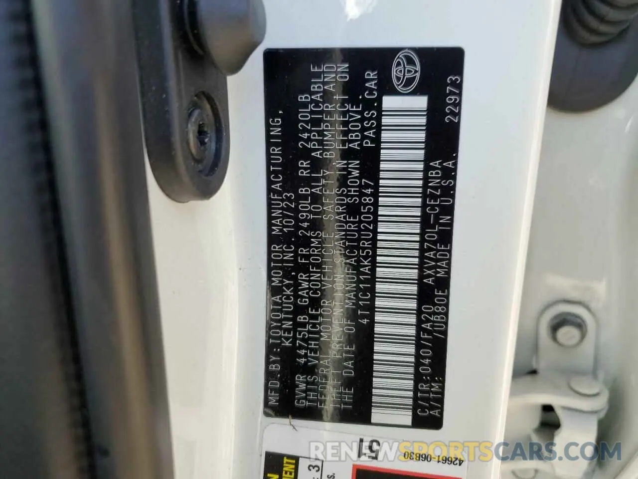12 Photograph of a damaged car 4T1C11AK5RU205847 TOYOTA CAMRY 2024
