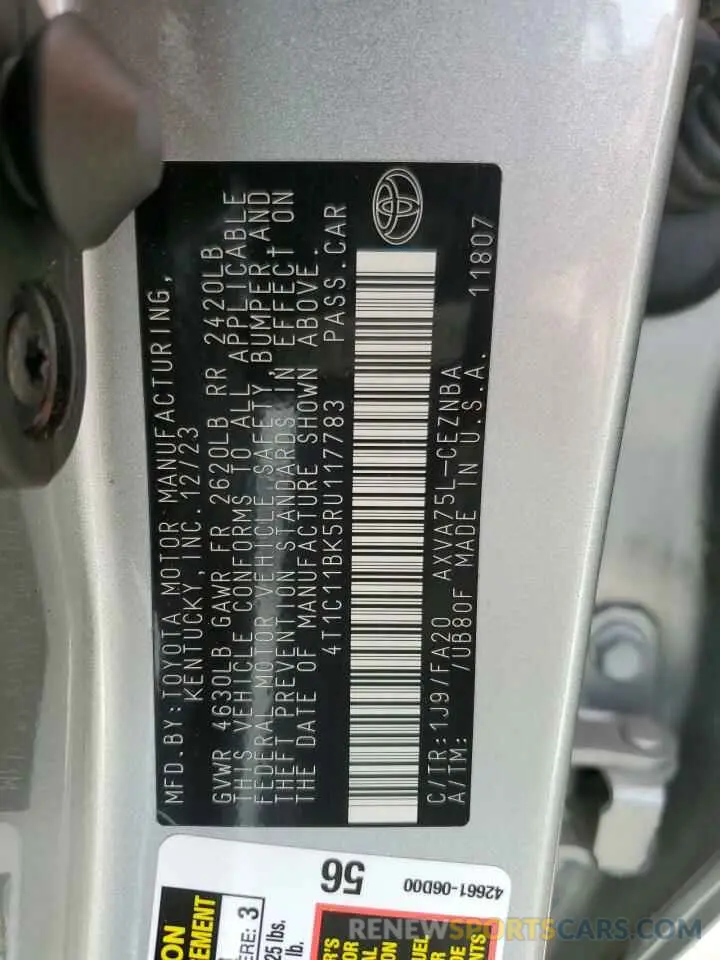 13 Фотография поврежденного автомобиля 4T1C11BK5RU117783 TOYOTA CAMRY 2024