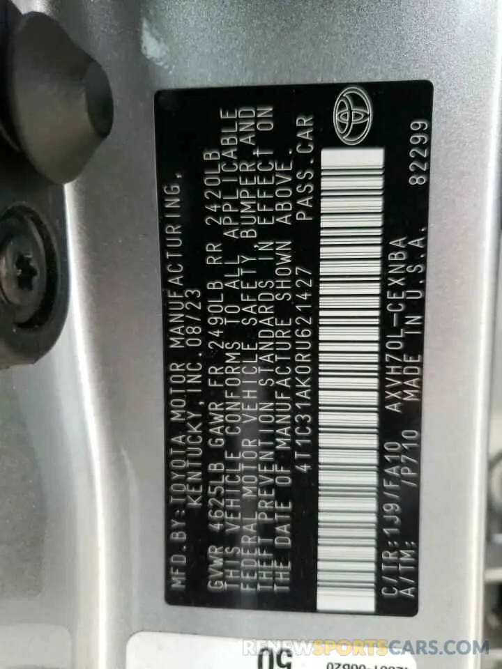 13 Photograph of a damaged car 4T1C31AK0RU621427 TOYOTA CAMRY 2024