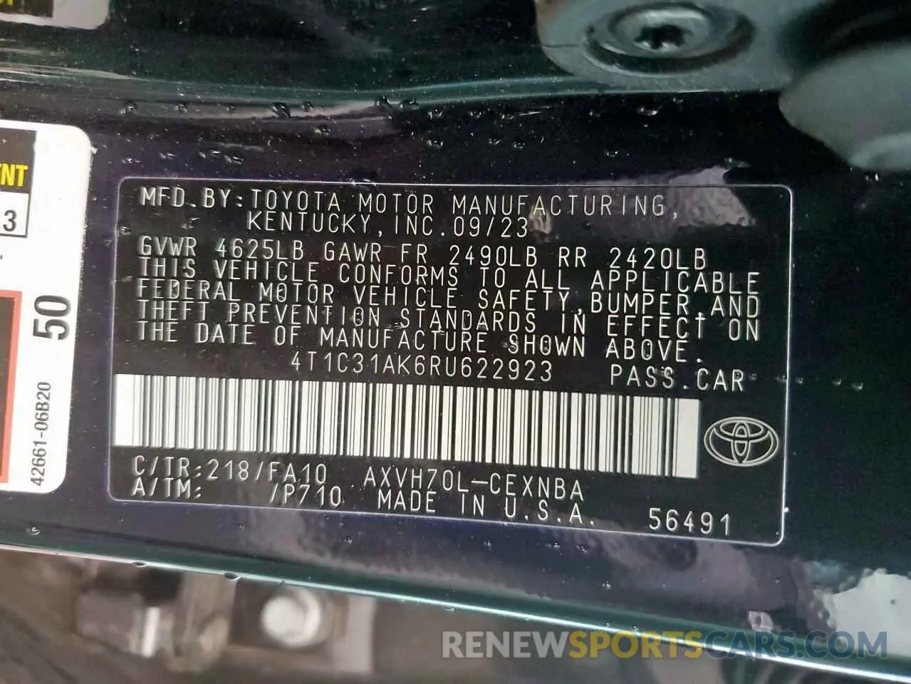 12 Photograph of a damaged car 4T1C31AK6RU622923 TOYOTA CAMRY 2024