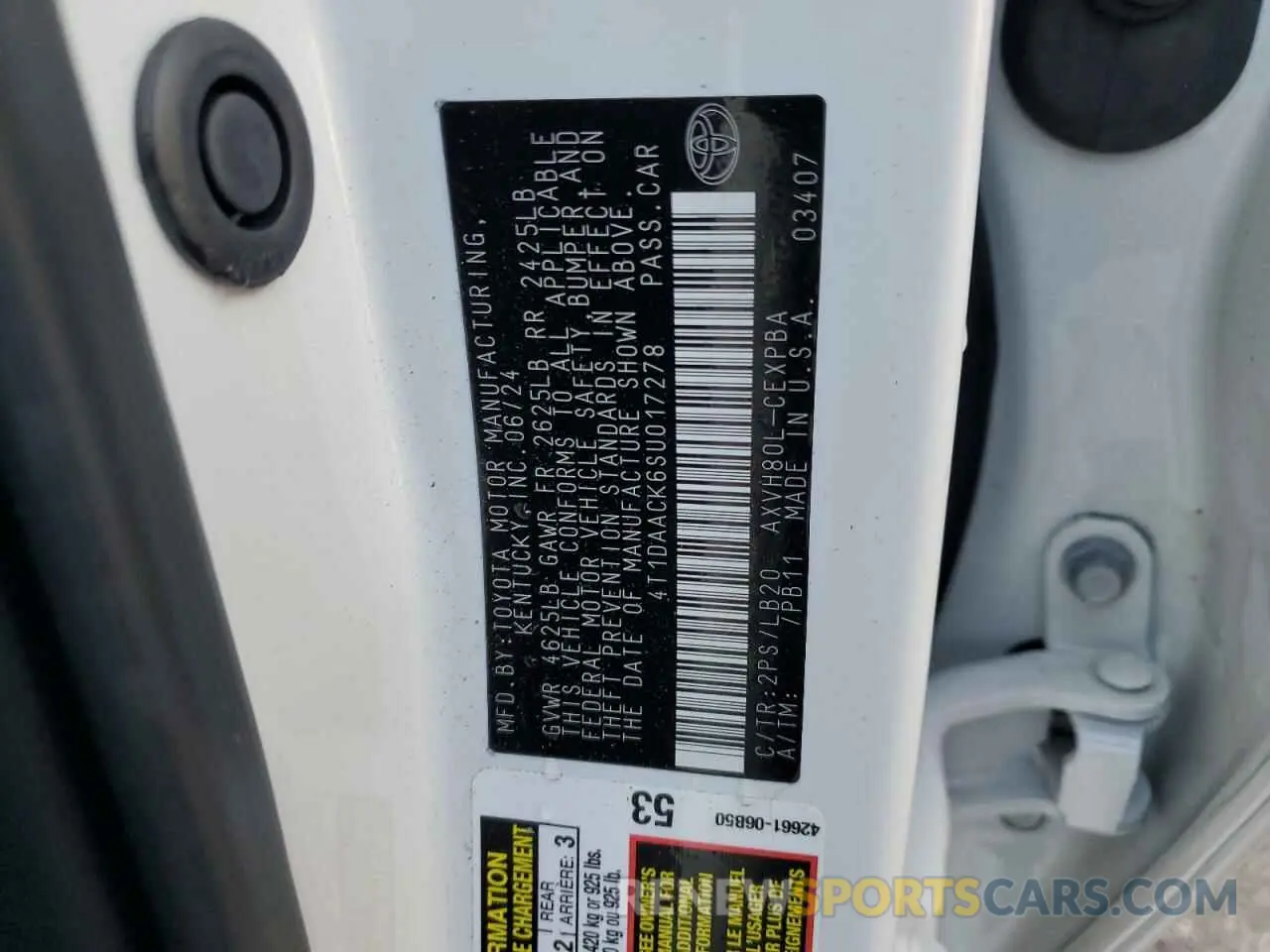 12 Фотография поврежденного автомобиля 4T1DAACK6SU017278 TOYOTA CAMRY 2024