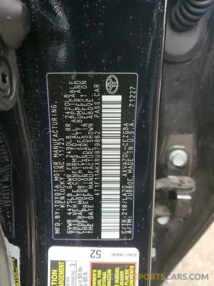 12 Фотография поврежденного автомобиля 4T1F11AKXRU879862 TOYOTA CAMRY 2024