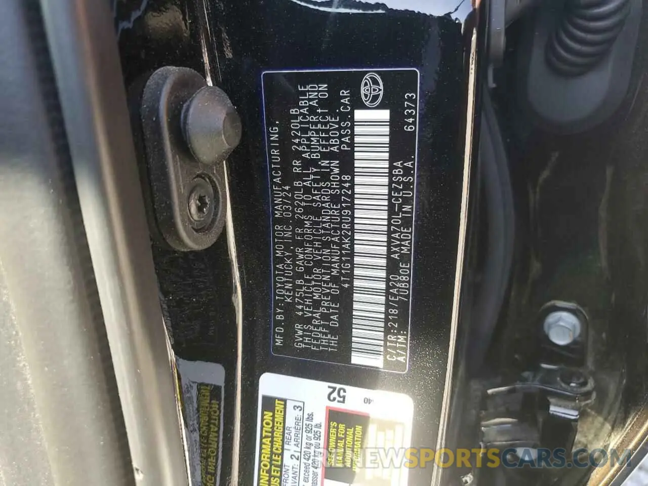14 Photograph of a damaged car 4T1G11AK2RU917248 TOYOTA CAMRY 2024