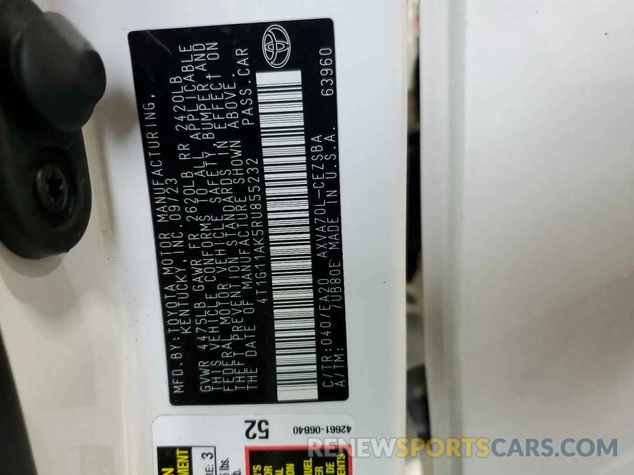 13 Фотография поврежденного автомобиля 4T1G11AK5RU855232 TOYOTA CAMRY 2024