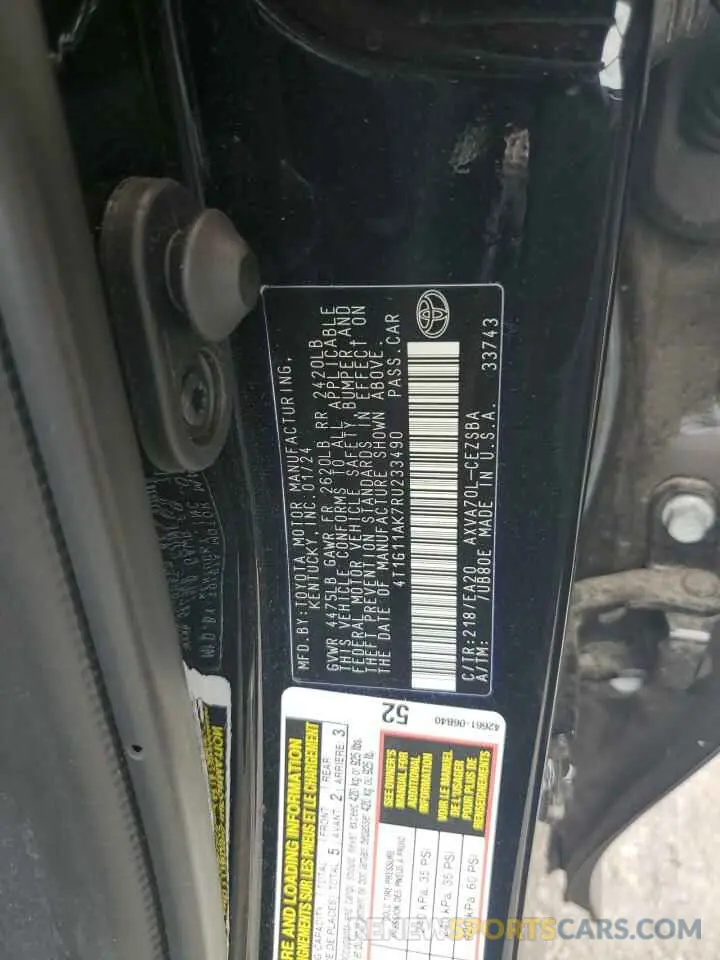 13 Photograph of a damaged car 4T1G11AK7RU233490 TOYOTA CAMRY 2024