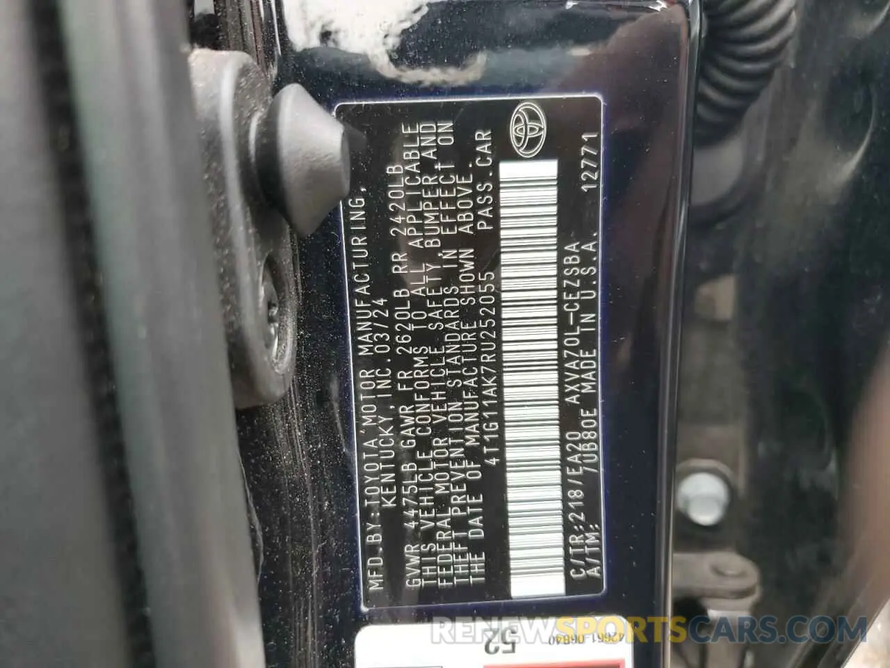 13 Фотография поврежденного автомобиля 4T1G11AK7RU252055 TOYOTA CAMRY 2024