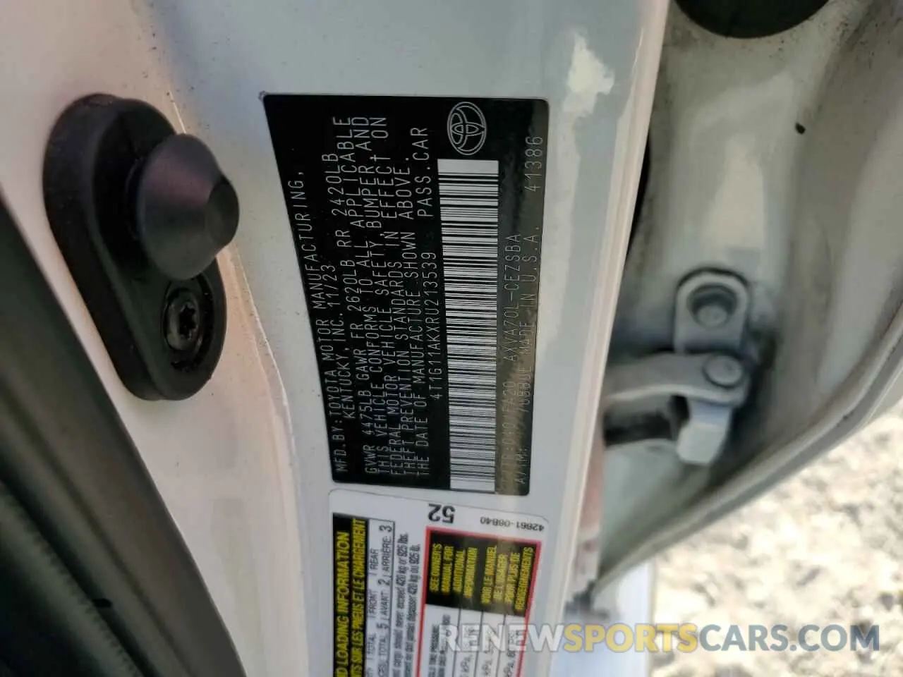 12 Photograph of a damaged car 4T1G11AKXRU213539 TOYOTA CAMRY 2024
