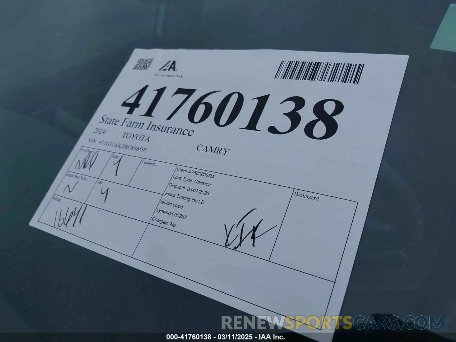 18 Фотография поврежденного автомобиля 4T1G11AKXRU846591 TOYOTA CAMRY 2024