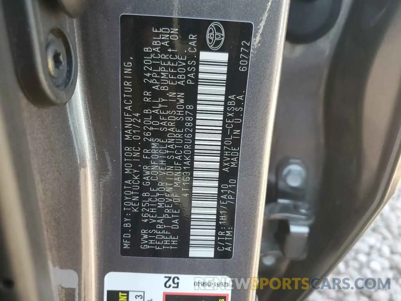 12 Фотография поврежденного автомобиля 4T1G31AK0RU628878 TOYOTA CAMRY 2024