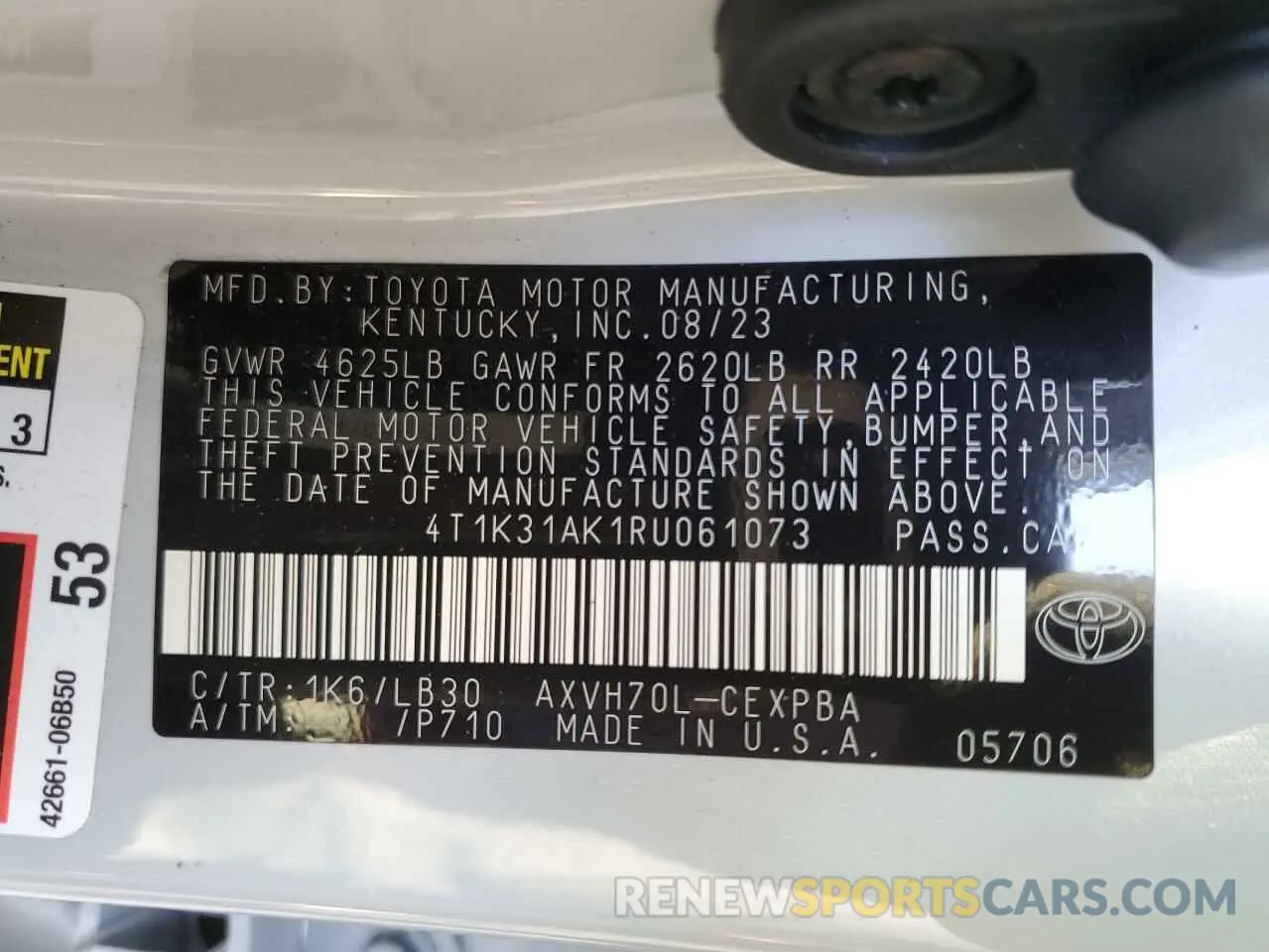 13 Photograph of a damaged car 4T1K31AK1RU061073 TOYOTA CAMRY 2024