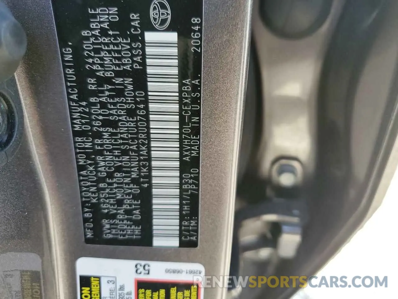 13 Photograph of a damaged car 4T1K31AK2RU076410 TOYOTA CAMRY 2024