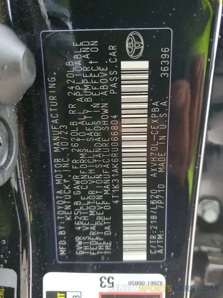 13 Photograph of a damaged car 4T1K31AK6RU066804 TOYOTA CAMRY 2024
