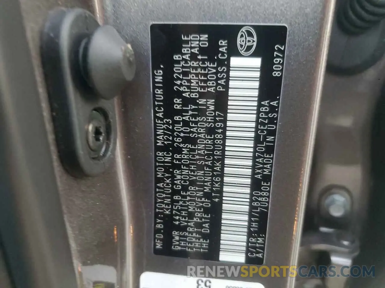 12 Photograph of a damaged car 4T1K61AK1RU884917 TOYOTA CAMRY 2024