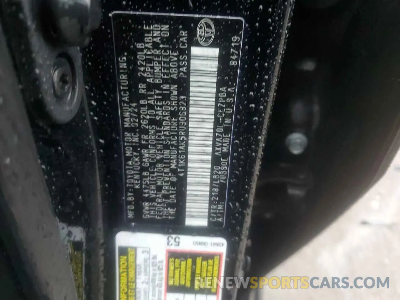 12 Photograph of a damaged car 4T1K61AK5RU906823 TOYOTA CAMRY 2024