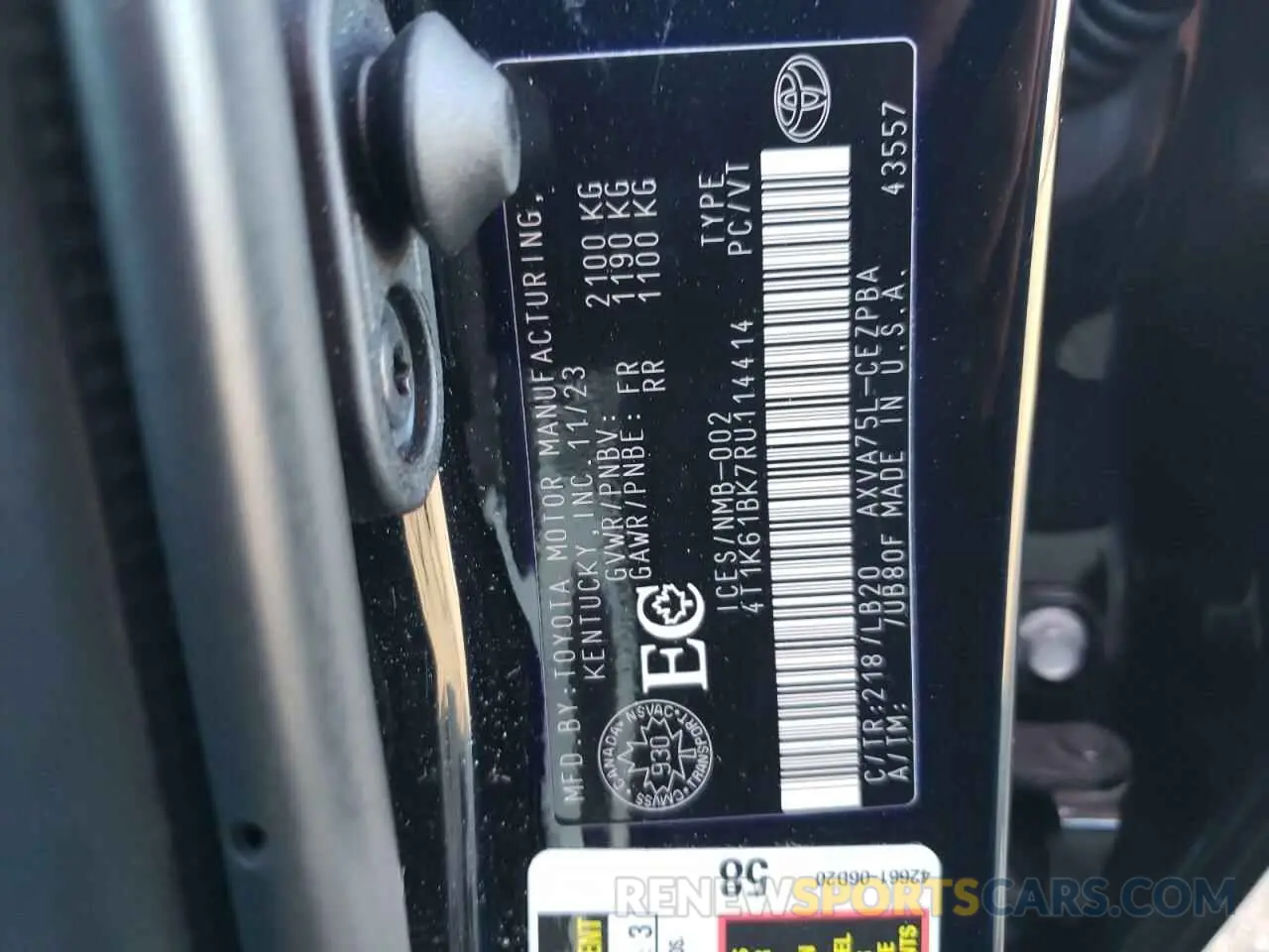 13 Photograph of a damaged car 4T1K61BK7RU114414 TOYOTA CAMRY 2024
