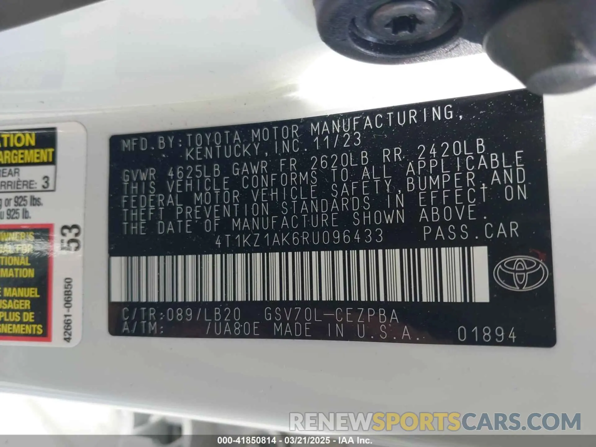 9 Photograph of a damaged car 4T1KZ1AK6RU096433 TOYOTA CAMRY 2024