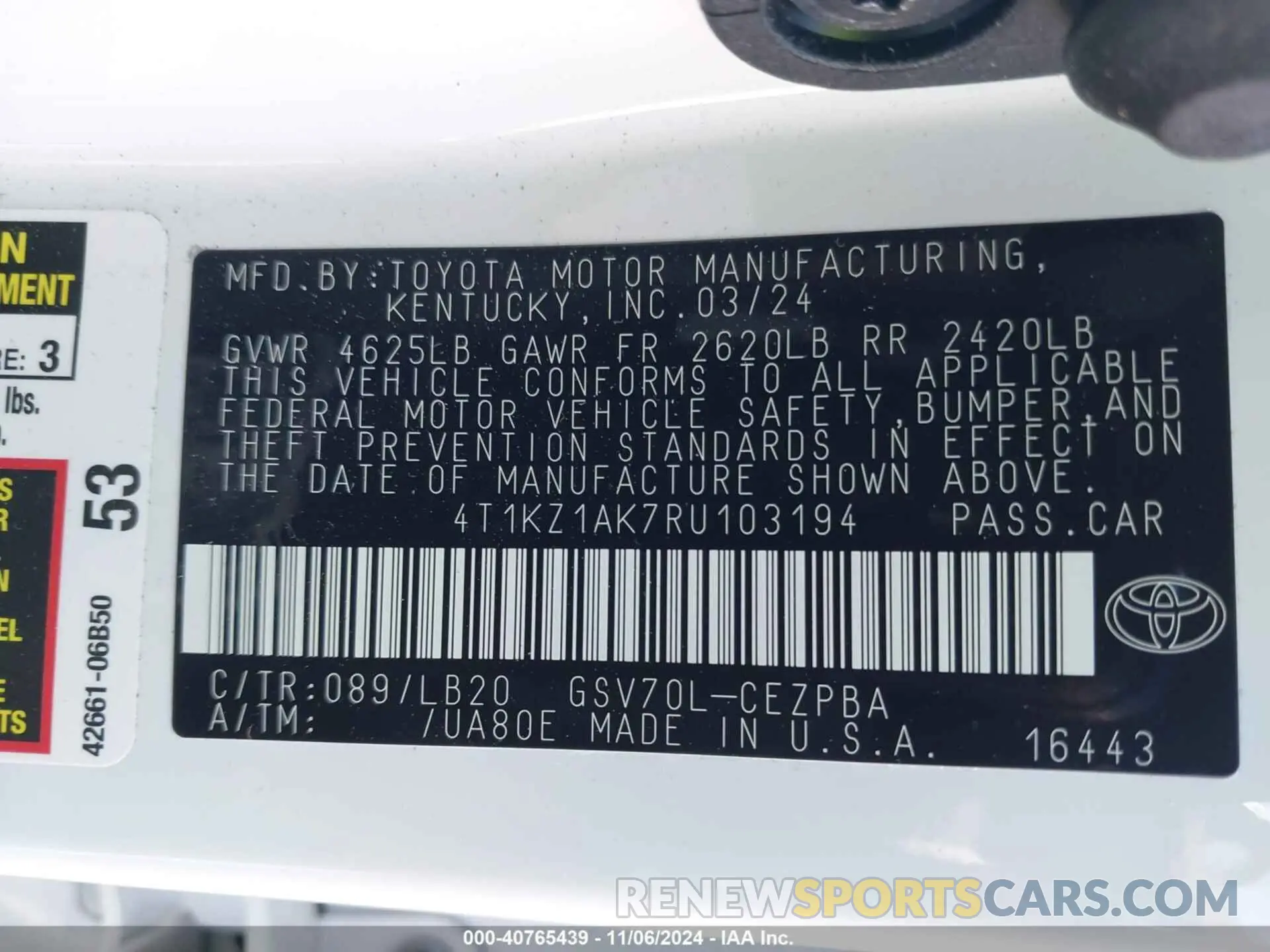 9 Photograph of a damaged car 4T1KZ1AK7RU103194 TOYOTA CAMRY 2024