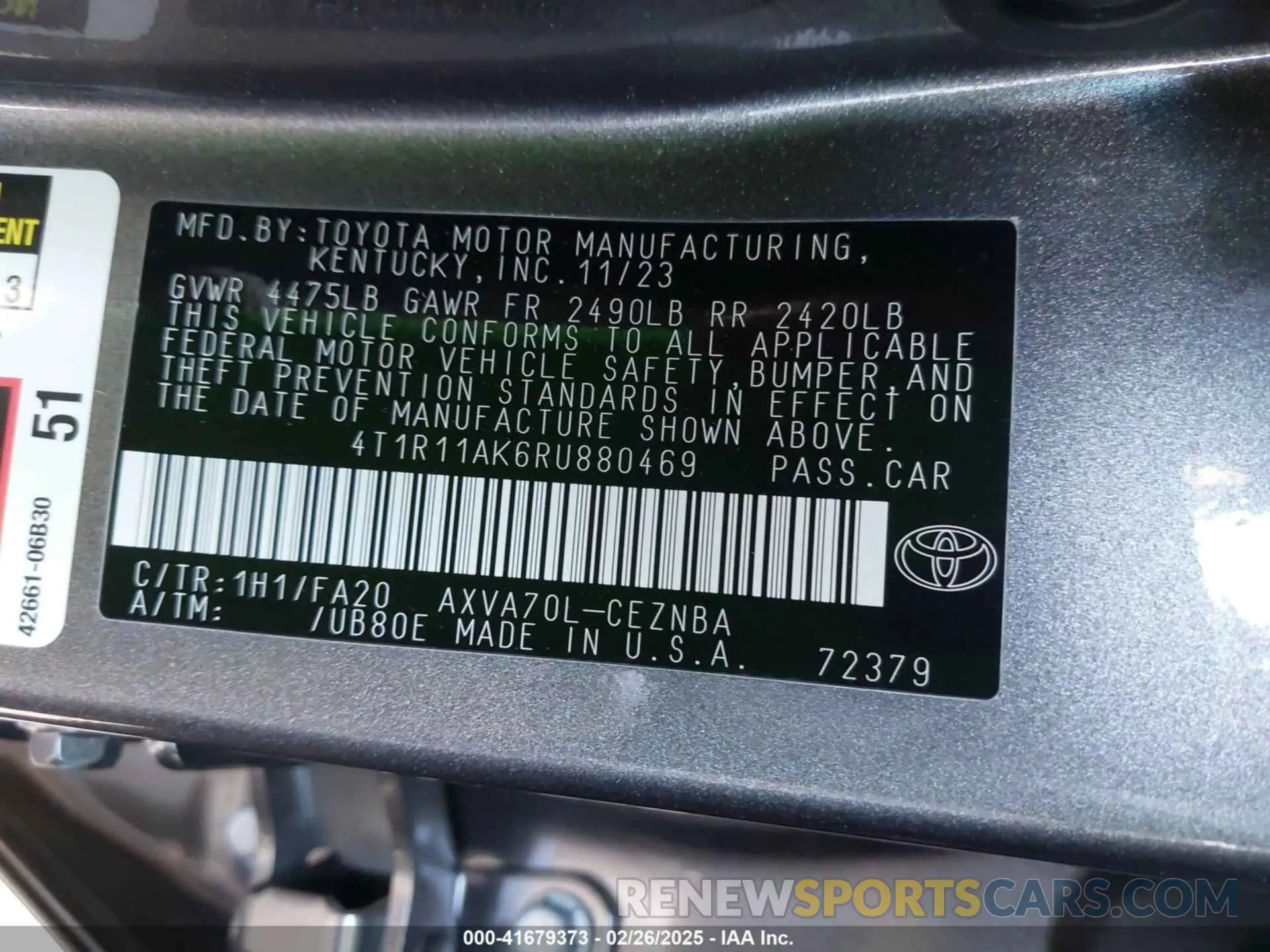 9 Фотография поврежденного автомобиля 4T1R11AK6RU880469 TOYOTA CAMRY 2024
