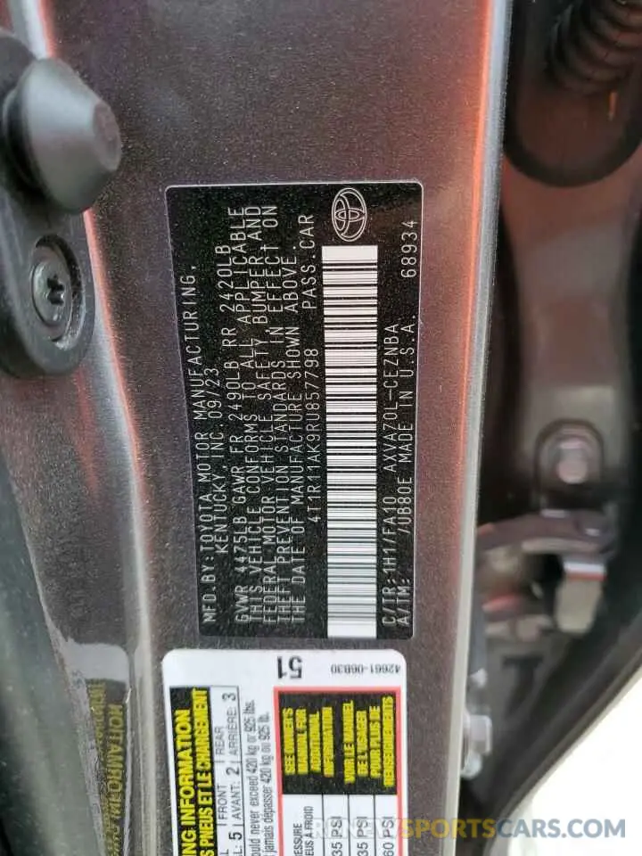 13 Photograph of a damaged car 4T1R11AK9RU857798 TOYOTA CAMRY 2024
