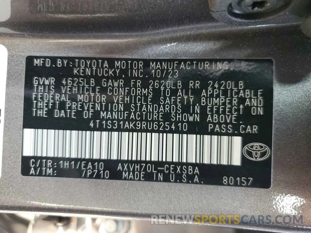 15 Photograph of a damaged car 4T1S31AK9RU625410 TOYOTA CAMRY 2024