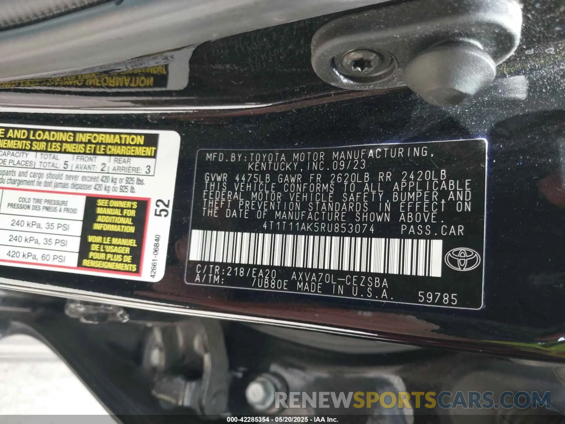 9 Фотография поврежденного автомобиля 4T1T11AK5RU853074 TOYOTA CAMRY 2024
