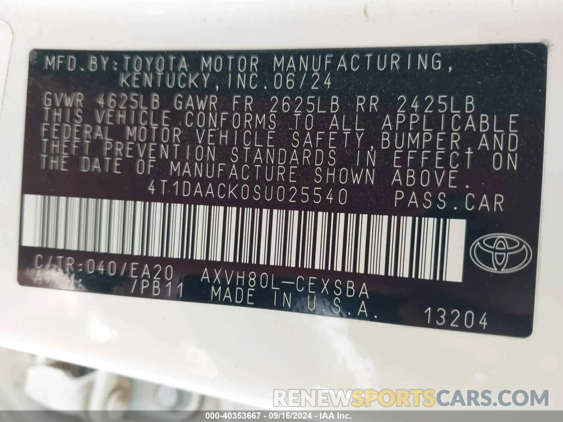 9 Photograph of a damaged car 4T1DAACK0SU025540 TOYOTA CAMRY 2025