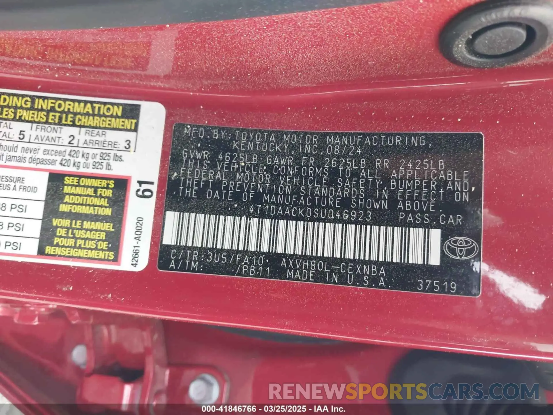 9 Photograph of a damaged car 4T1DAACK0SU046923 TOYOTA CAMRY 2025