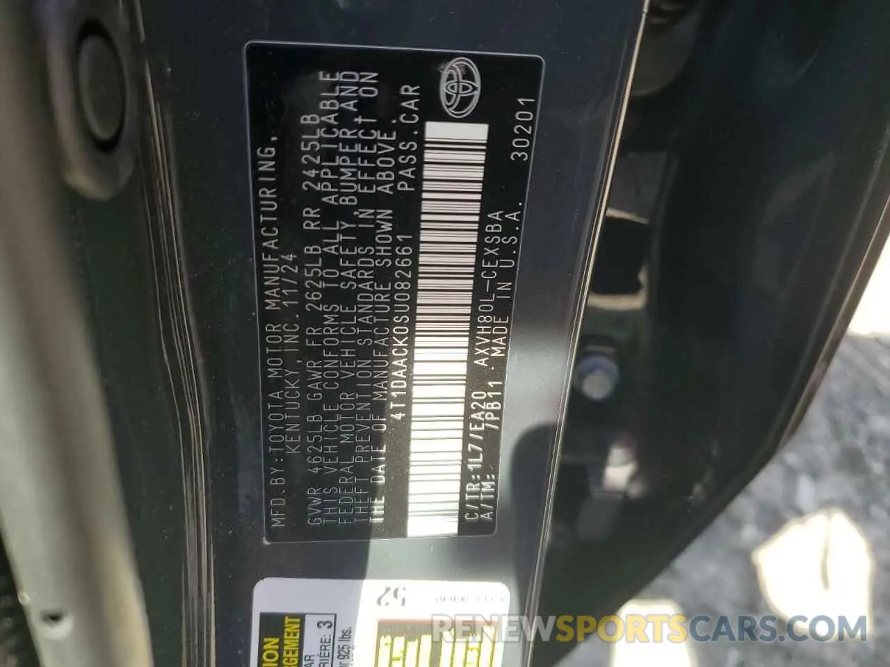 13 Photograph of a damaged car 4T1DAACK0SU082661 TOYOTA CAMRY 2025