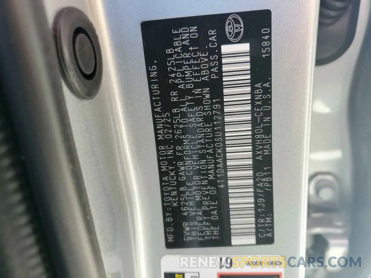 14 Фотография поврежденного автомобиля 4T1DAACK0SU112791 TOYOTA CAMRY 2025