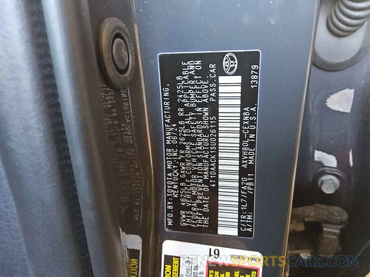 13 Photograph of a damaged car 4T1DAACK1SU026115 TOYOTA CAMRY 2025