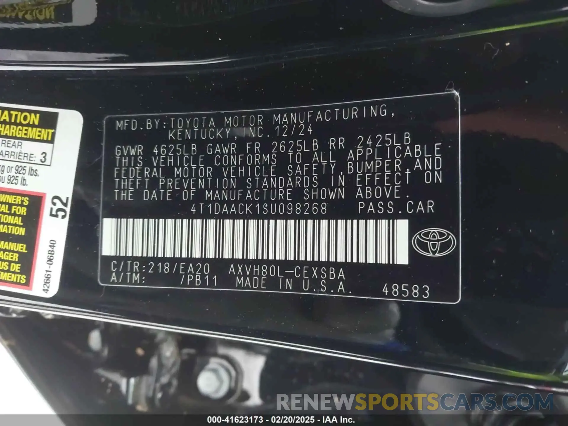 9 Photograph of a damaged car 4T1DAACK1SU098268 TOYOTA CAMRY 2025