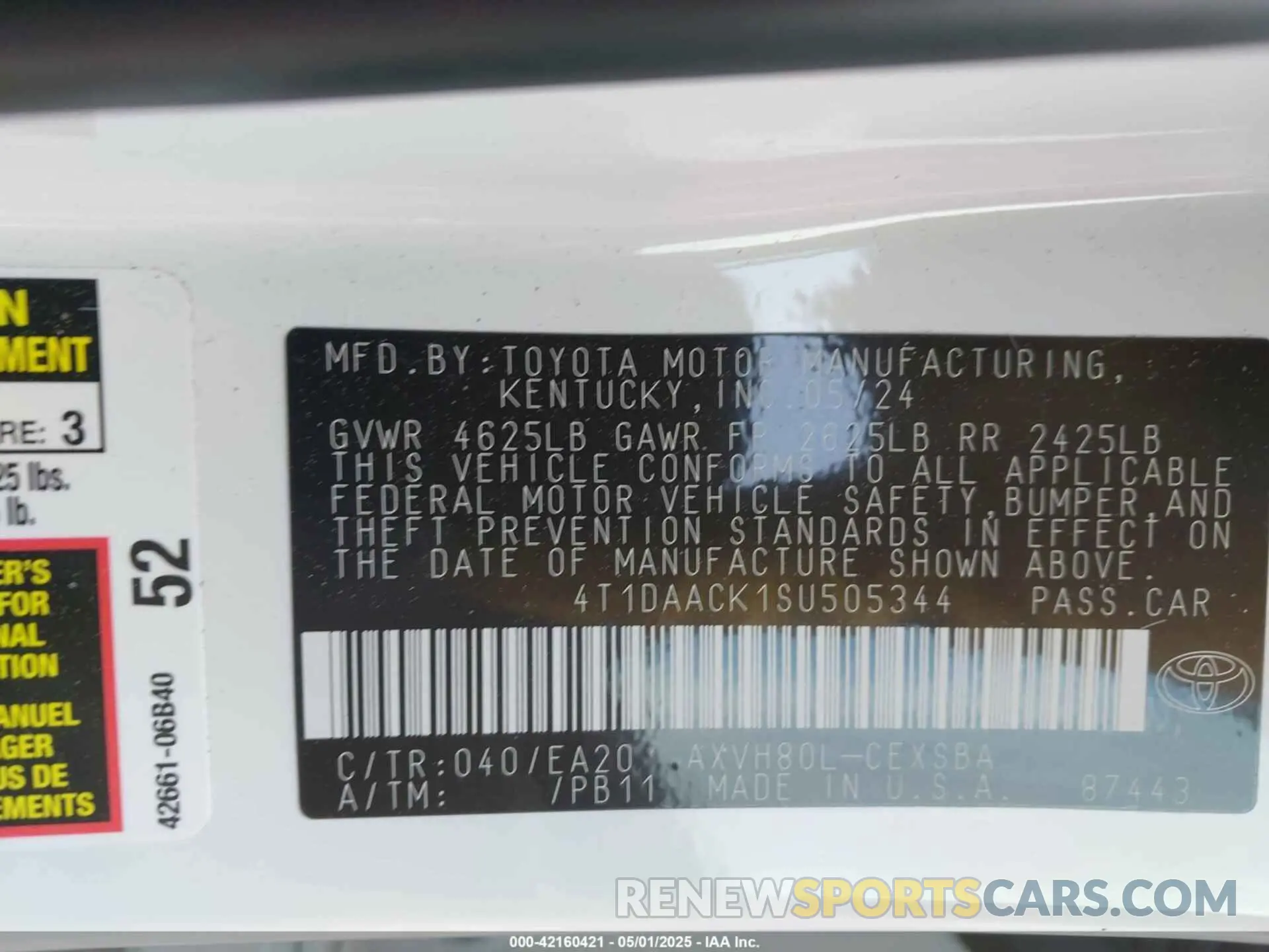 9 Photograph of a damaged car 4T1DAACK1SU505344 TOYOTA CAMRY 2025