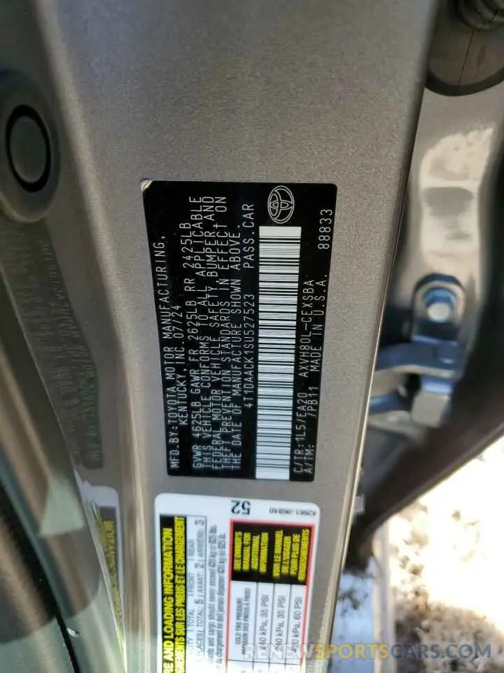 12 Фотография поврежденного автомобиля 4T1DAACK1SU527523 TOYOTA CAMRY 2025