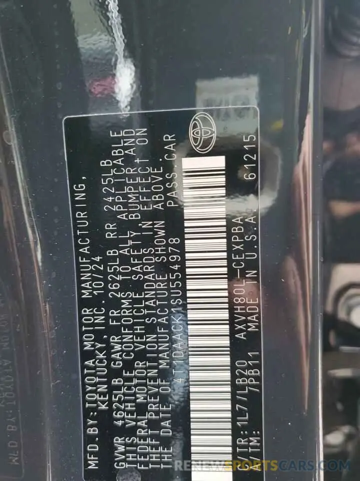 12 Фотография поврежденного автомобиля 4T1DAACK1SU554978 TOYOTA CAMRY 2025