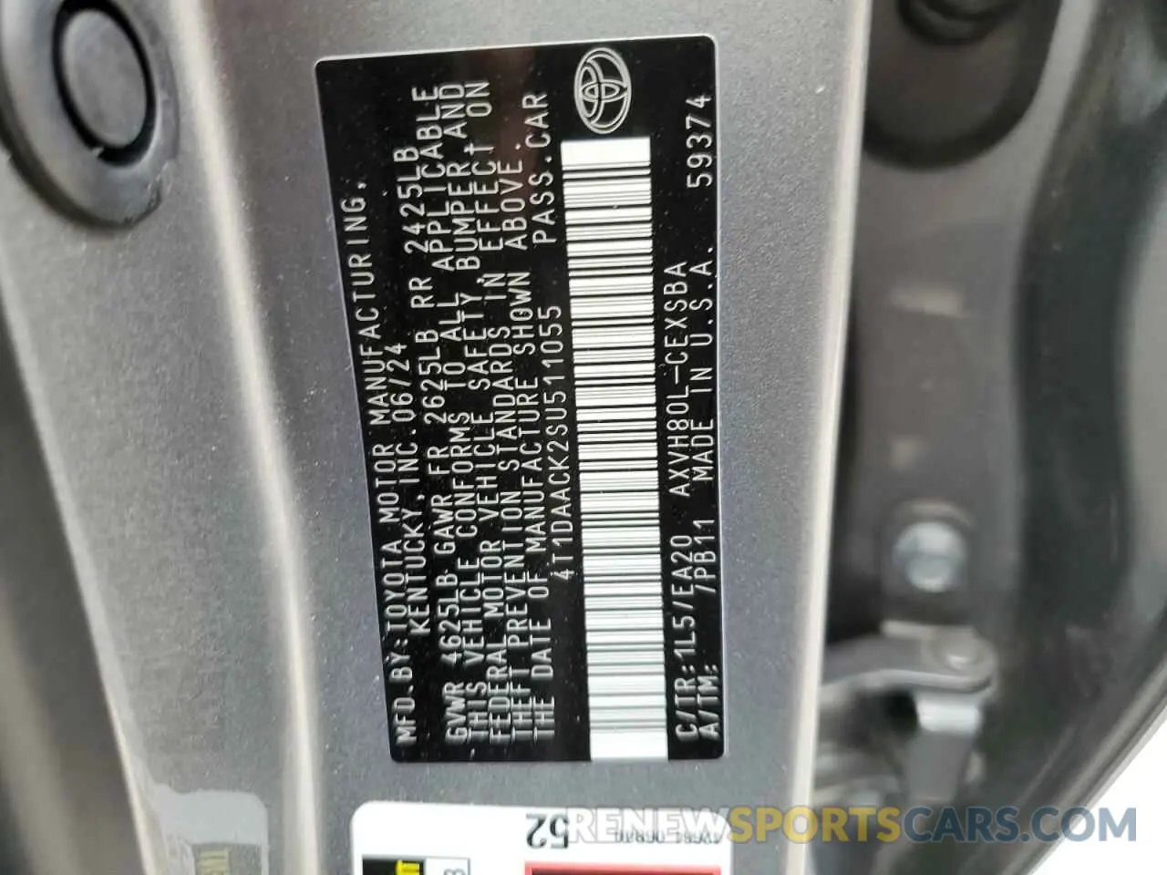 12 Фотография поврежденного автомобиля 4T1DAACK2SU511055 TOYOTA CAMRY 2025